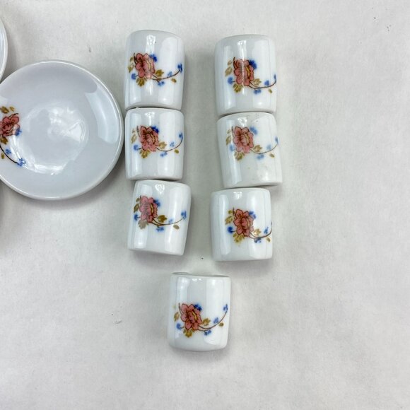 Vintage Strombecker Pretend Play Mini Dish Set 32 Pcs With Floral Design - Picture 5 of 12